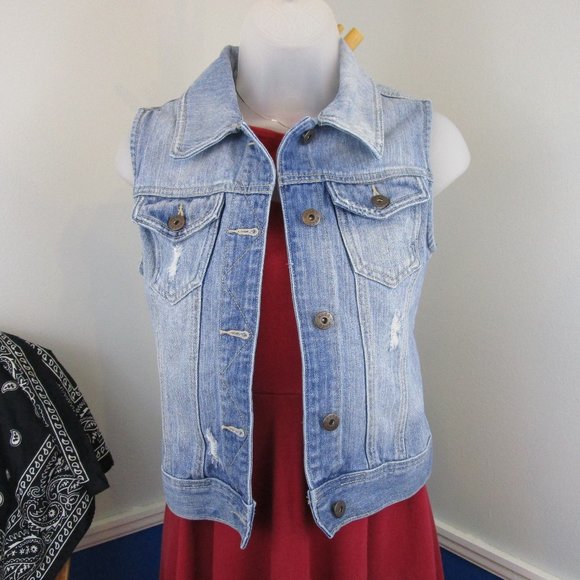 Mudd Jackets & Blazers - Mudd Distressed Denim Vest